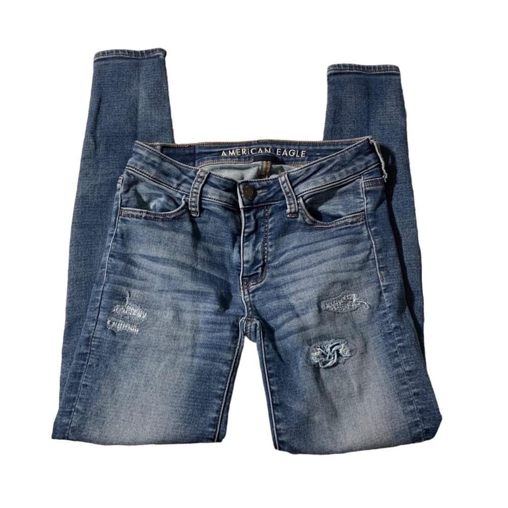American Eagle Super Stretch women's size 0 short women's distressed blue